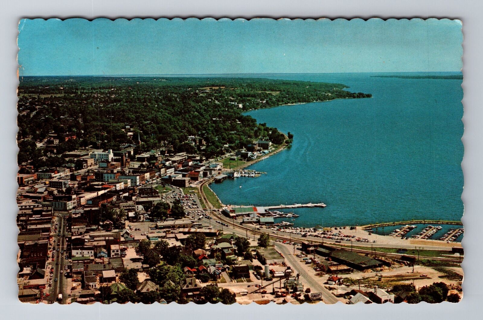 Barrie-Ontario, Panoramic View of City, Kempenfeldt Bay, Vintage Postcard