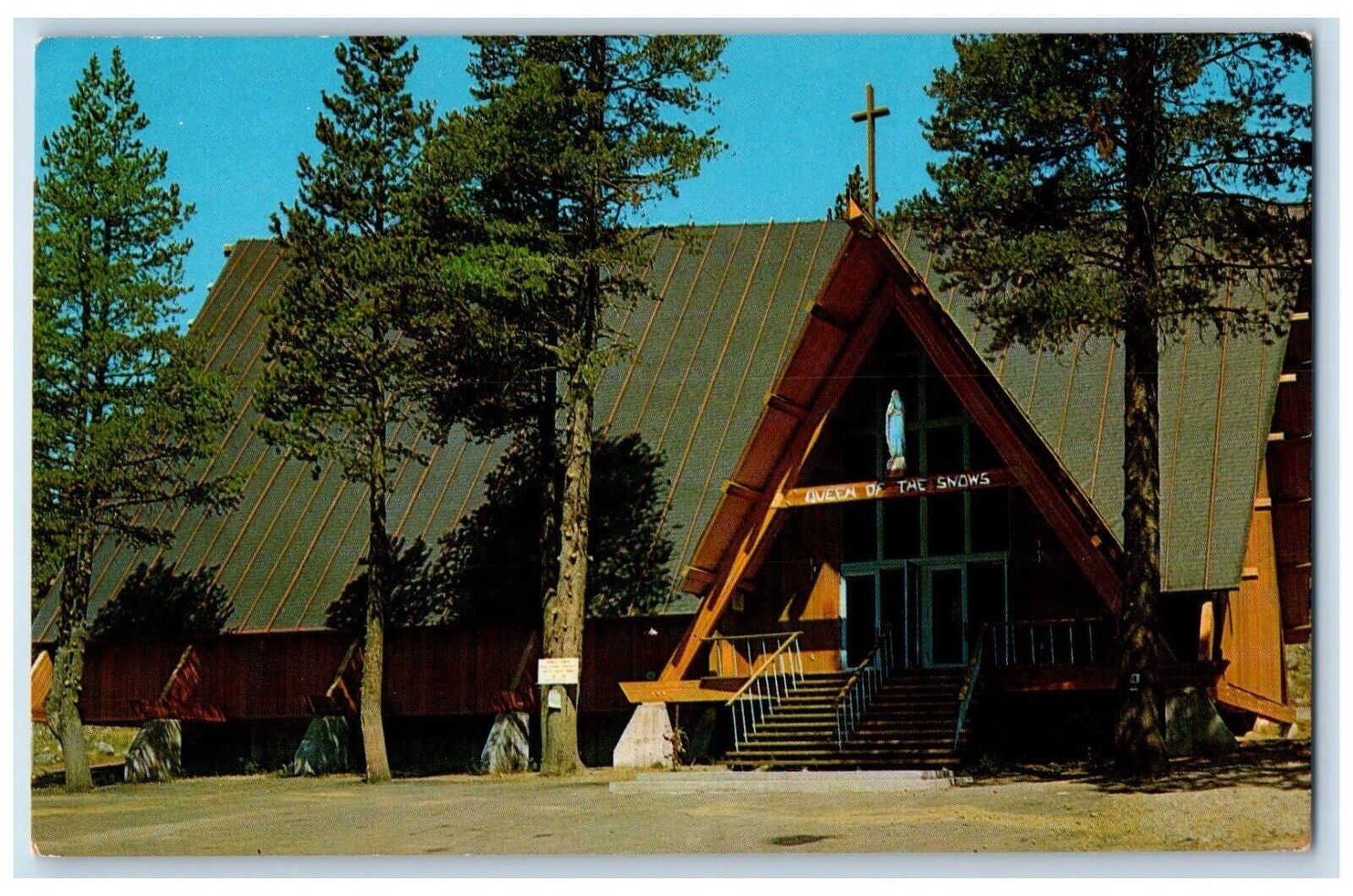 c1960's Olympic Chapel Queen Of The Snows California CA Vintage Postcard