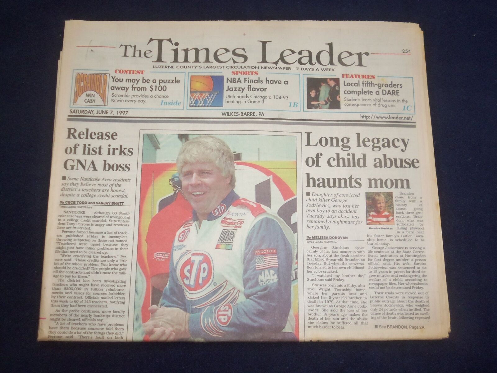 1997 JUNE 7 WILKES-BARRE TIMES LEADER -LEGACY OF CHILD ABUSE HAUNTS MOM- NP 8184