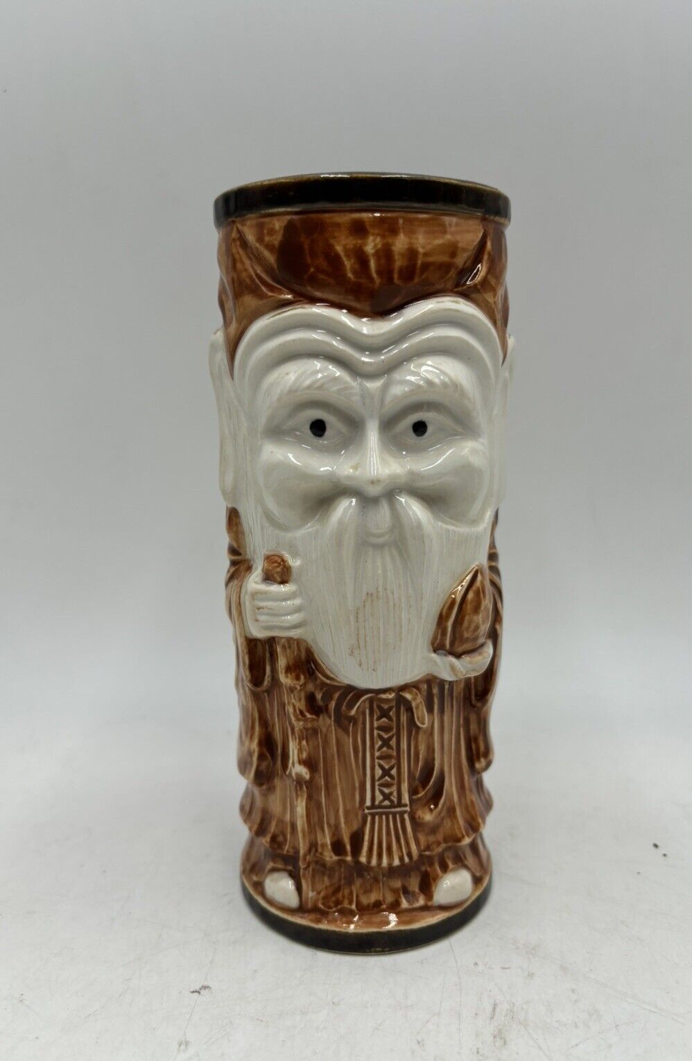 Vintage Four Seas Seattle Old Man Brown Ceramic OMC Japan Tiki Mug