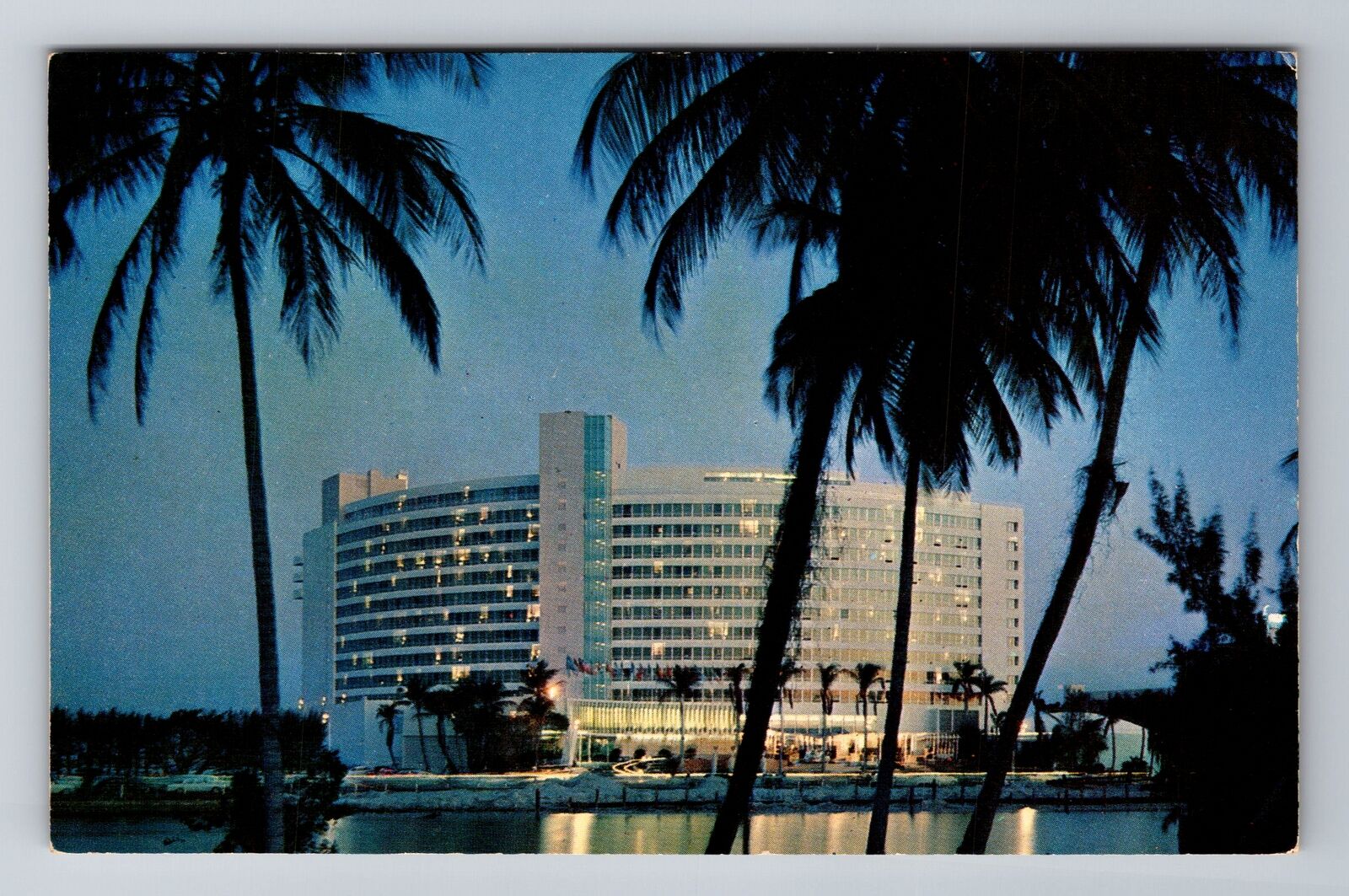 Miami Beach FL-Florida, Fabulous Fontainebleau Hotel, Antique Vintage Postcard