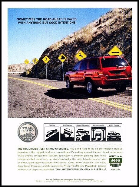 2004 Jeep Grand Cherokee Original Advertisement Car Print Art Ad D171