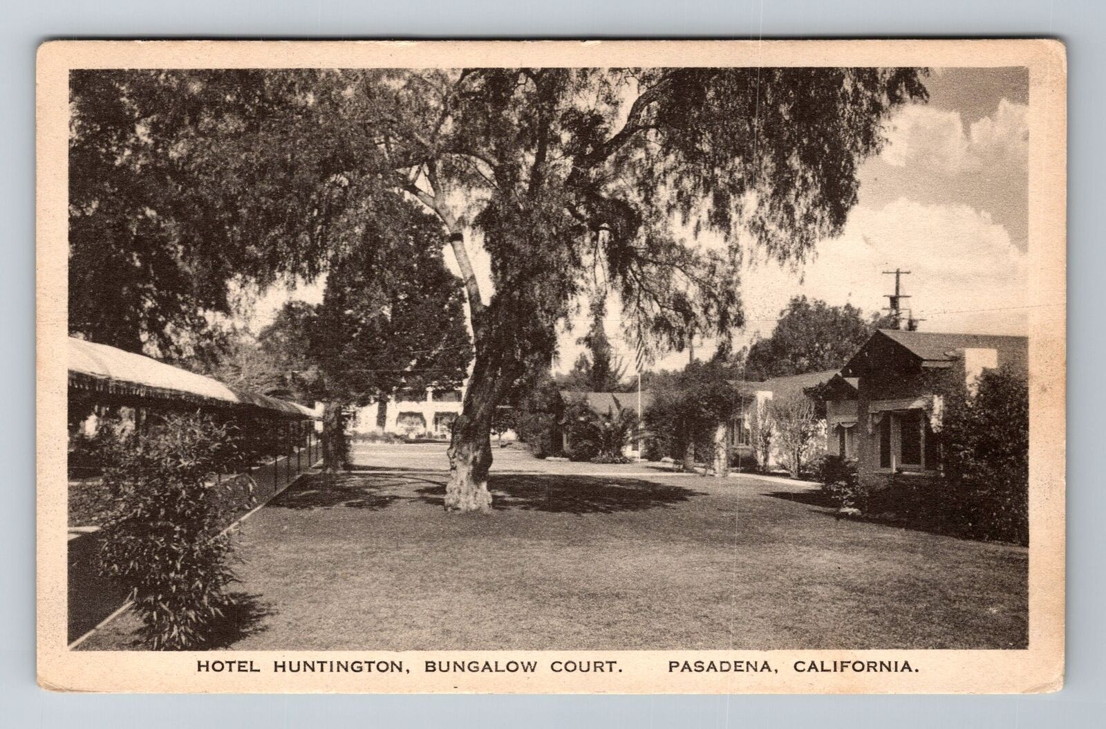 Pasadena CA-California, Hotel Huntington, Bungalow Court, Vintage Postcard