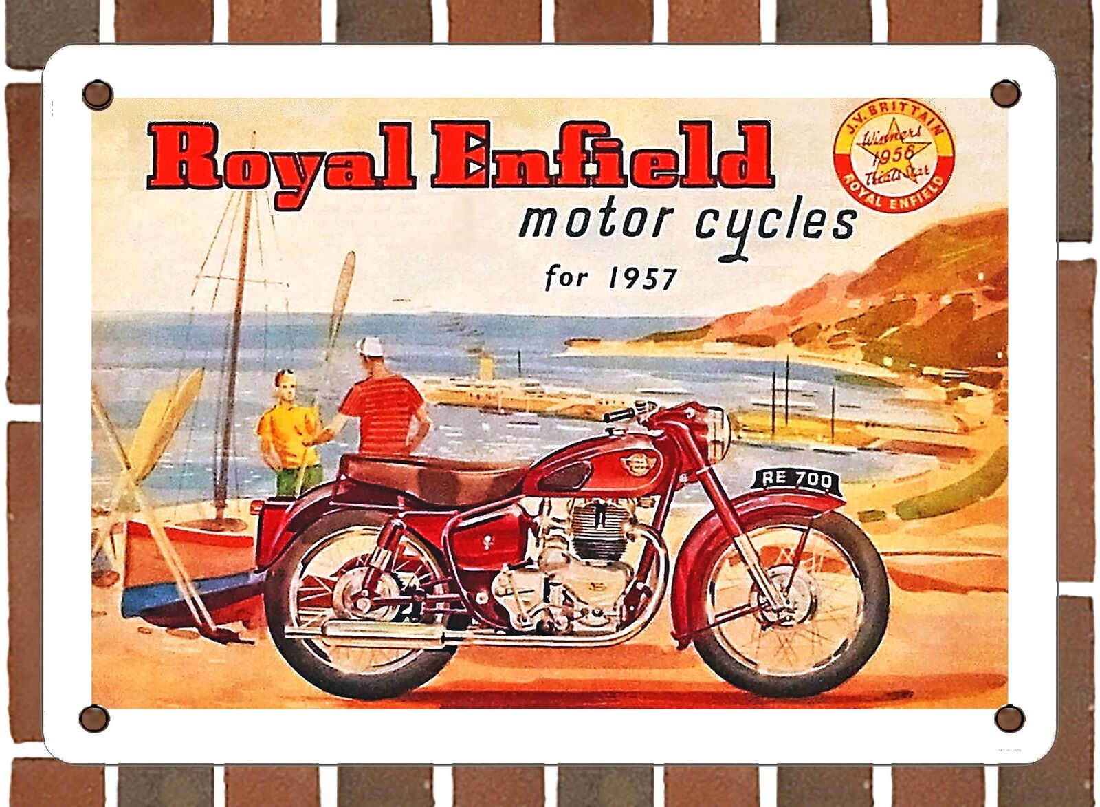 METAL SIGN - 1957 Royal Enfield Motorcycles for 1957 - 10x14 Inches