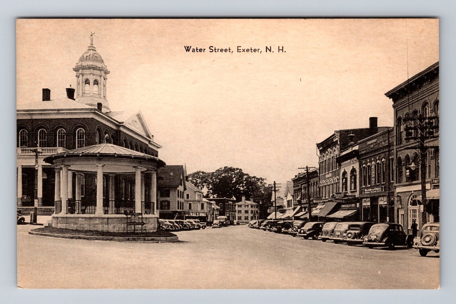 Exeter NH-New Hampshire, Water Street, Antique, Vintage Postcard