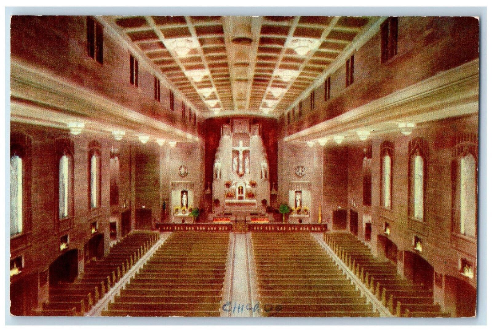 c1940s St. Peter's Church and St. Francis Shrine Chicago IL Postcard