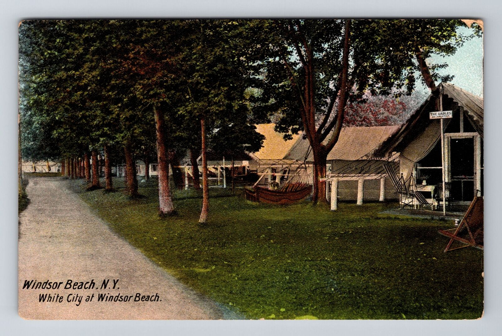 Windsor Beach NY-New York, White City at Windsor Beach, Vintage Postcard