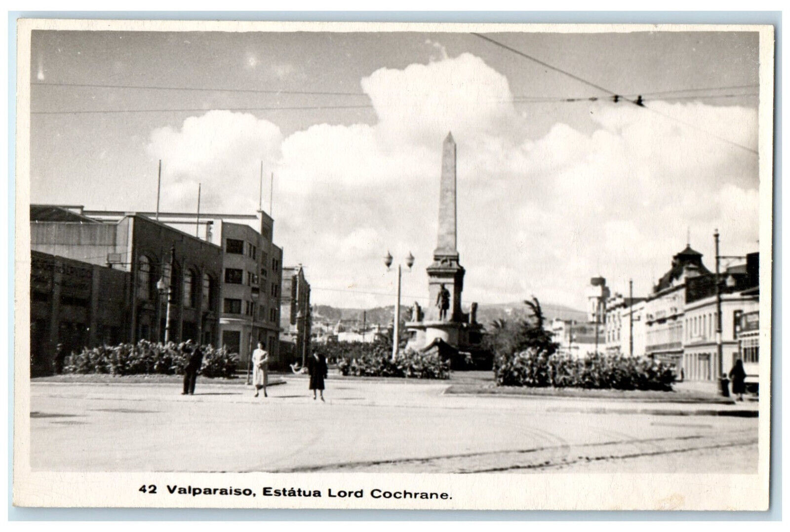 c1930\'s Valparaiso Estatua Lord Cochrane Chile RPPC Photo Unposted Postcard