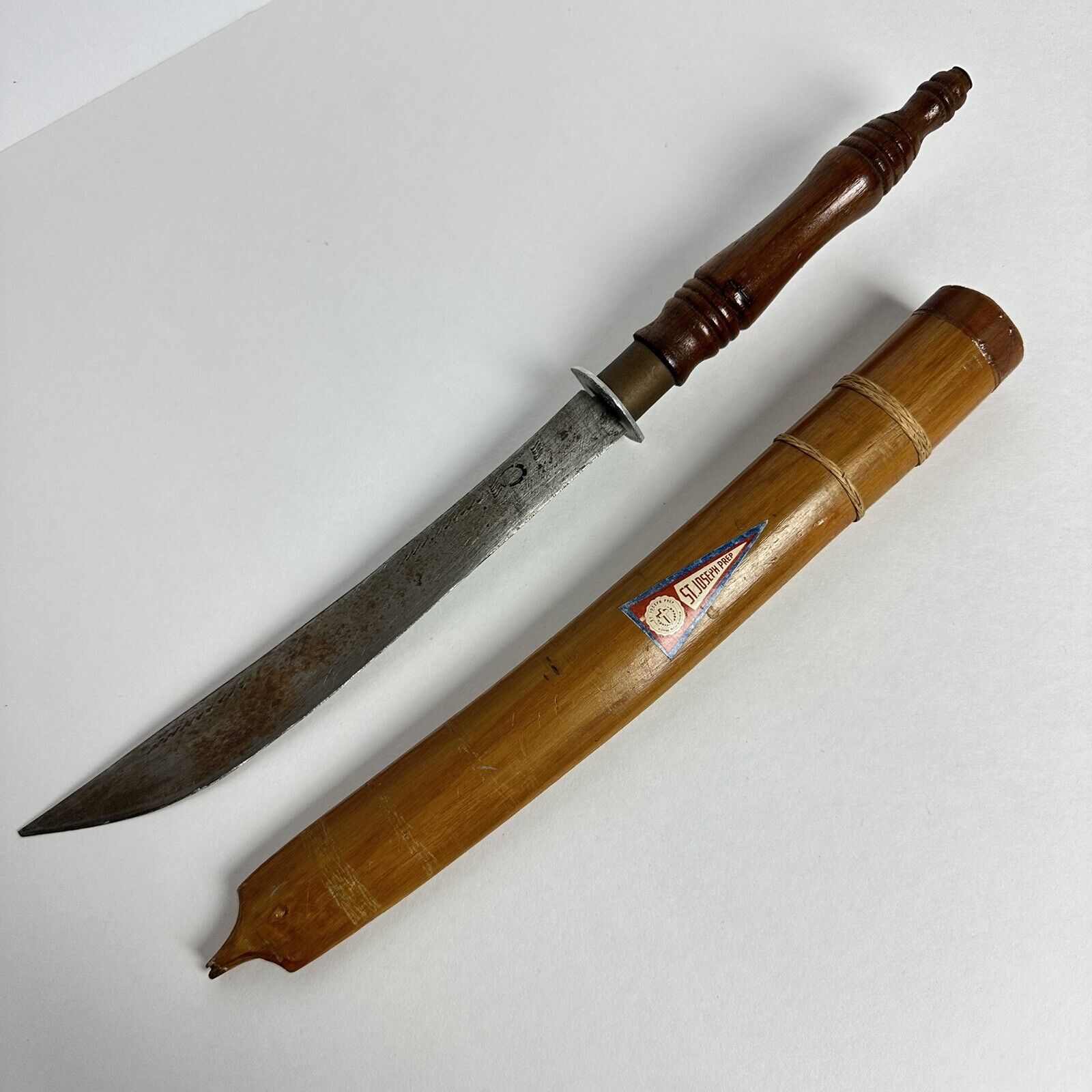 Vintage dah/daab Thai/Vietnam Sword with Sheath 16” St Joseph Prep Tourist