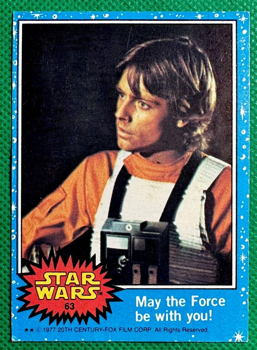 1977 Topps Star Wars May the Force be with you Luke Skywalker # 63 VGEXEX