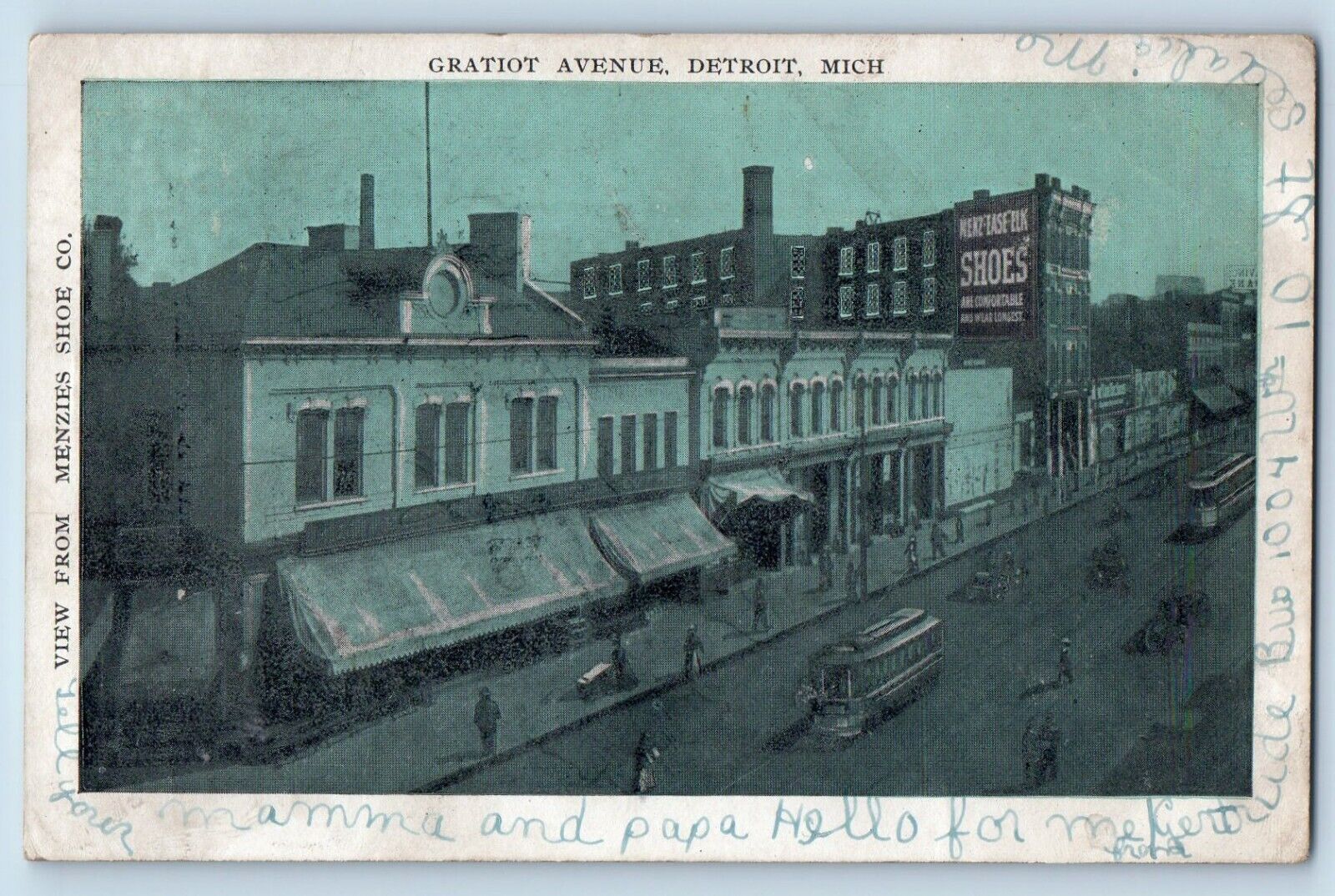 Detroit Michigan Postcard Gratiot Avenue Exterior Store Building c1908 Vintage