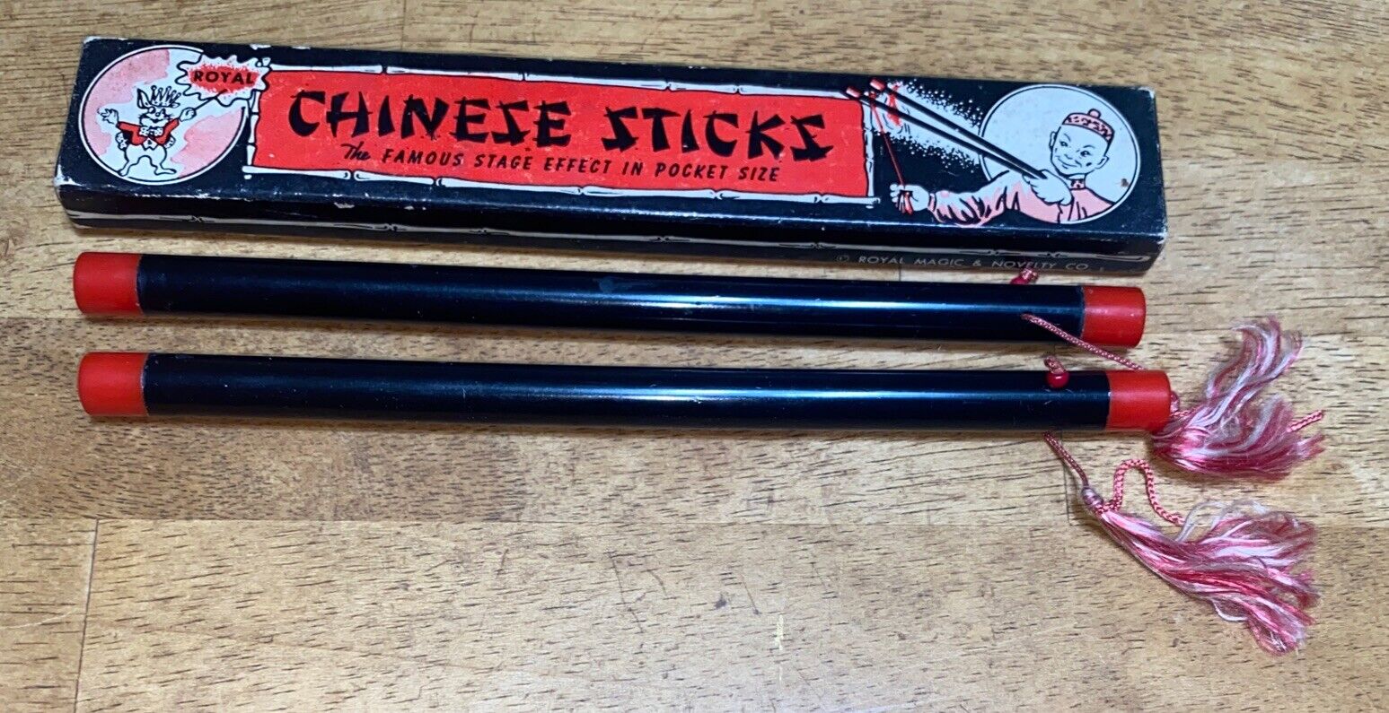 Vintage 1950 Magic Trick Royal Chinese Sticks With Box Novelty