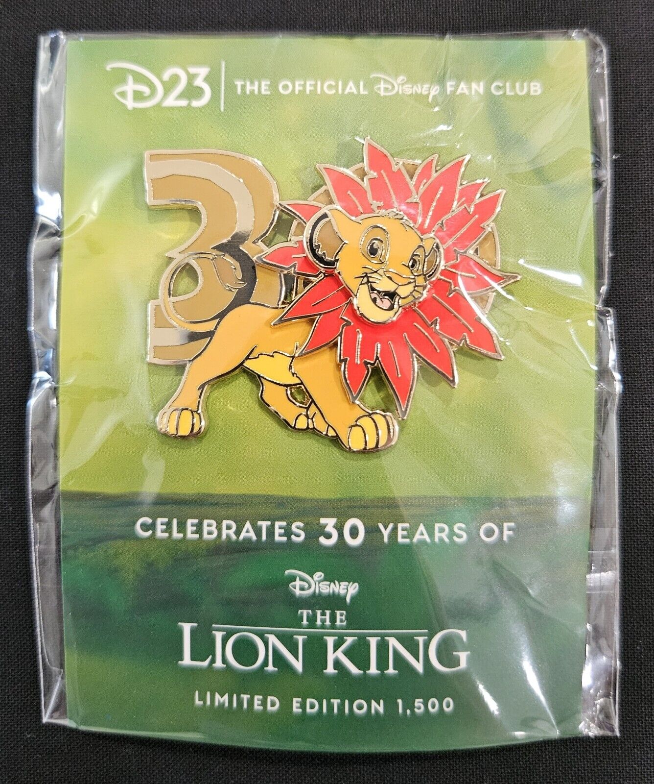 NEW D23 Gold The Lion King 30th Anniversary Jumbo Spinner Pin LE 1500