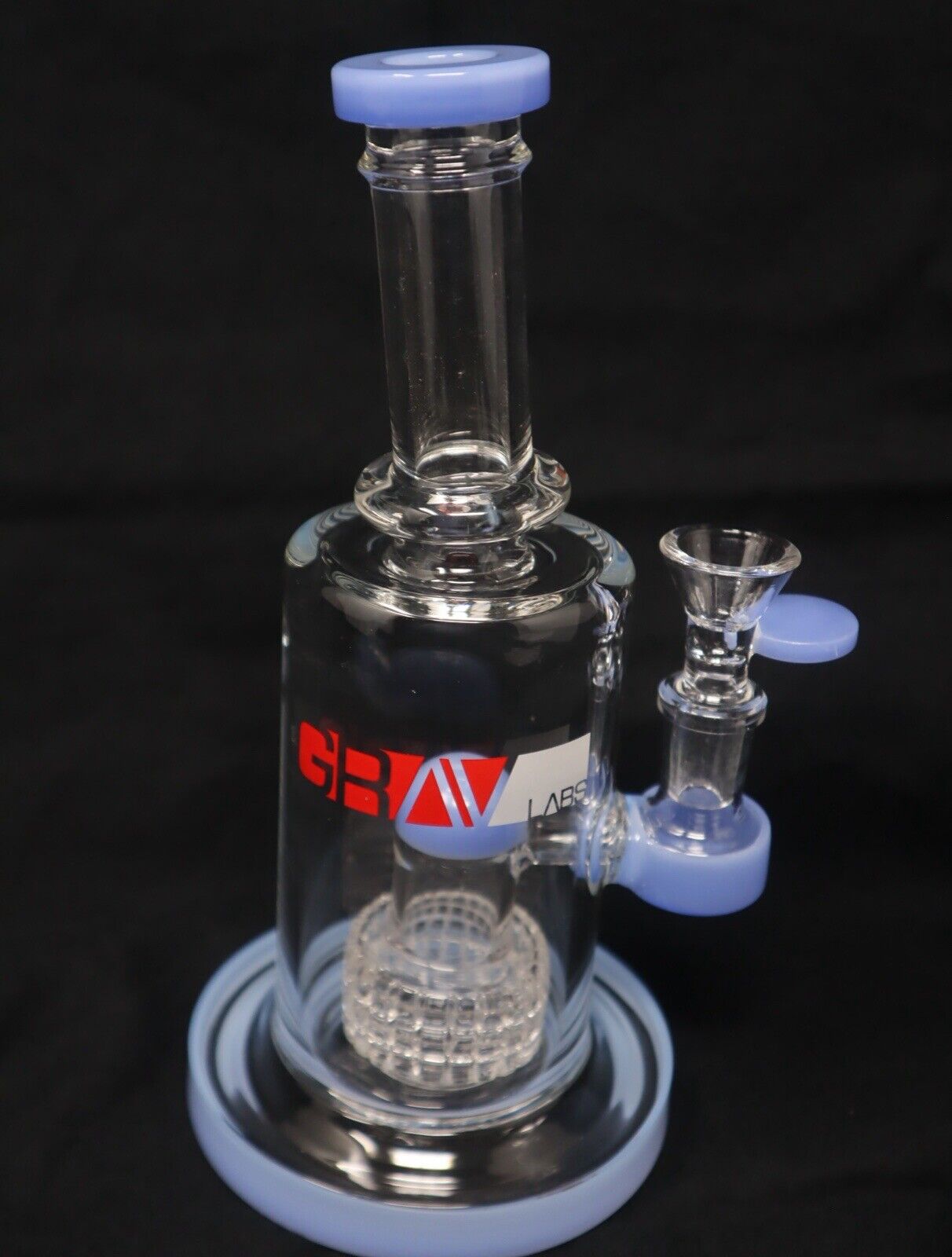 8” GRAV Labs Light Blue Thick Glass Water Pipe w/ Perc