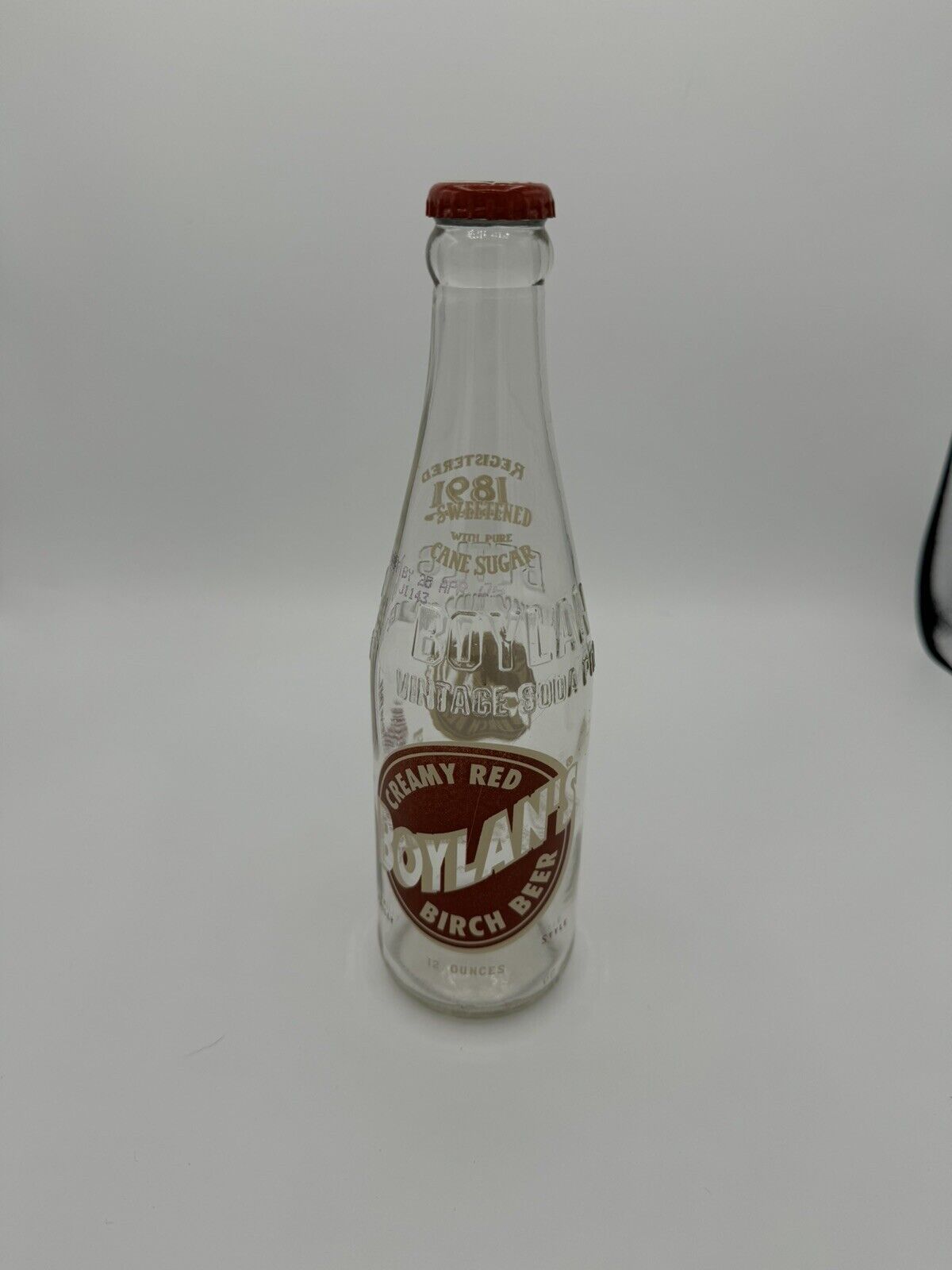 Registered 1891 Boylan Bottling Company Glass Bottle Creamy Red Birch Beer 12 Oz