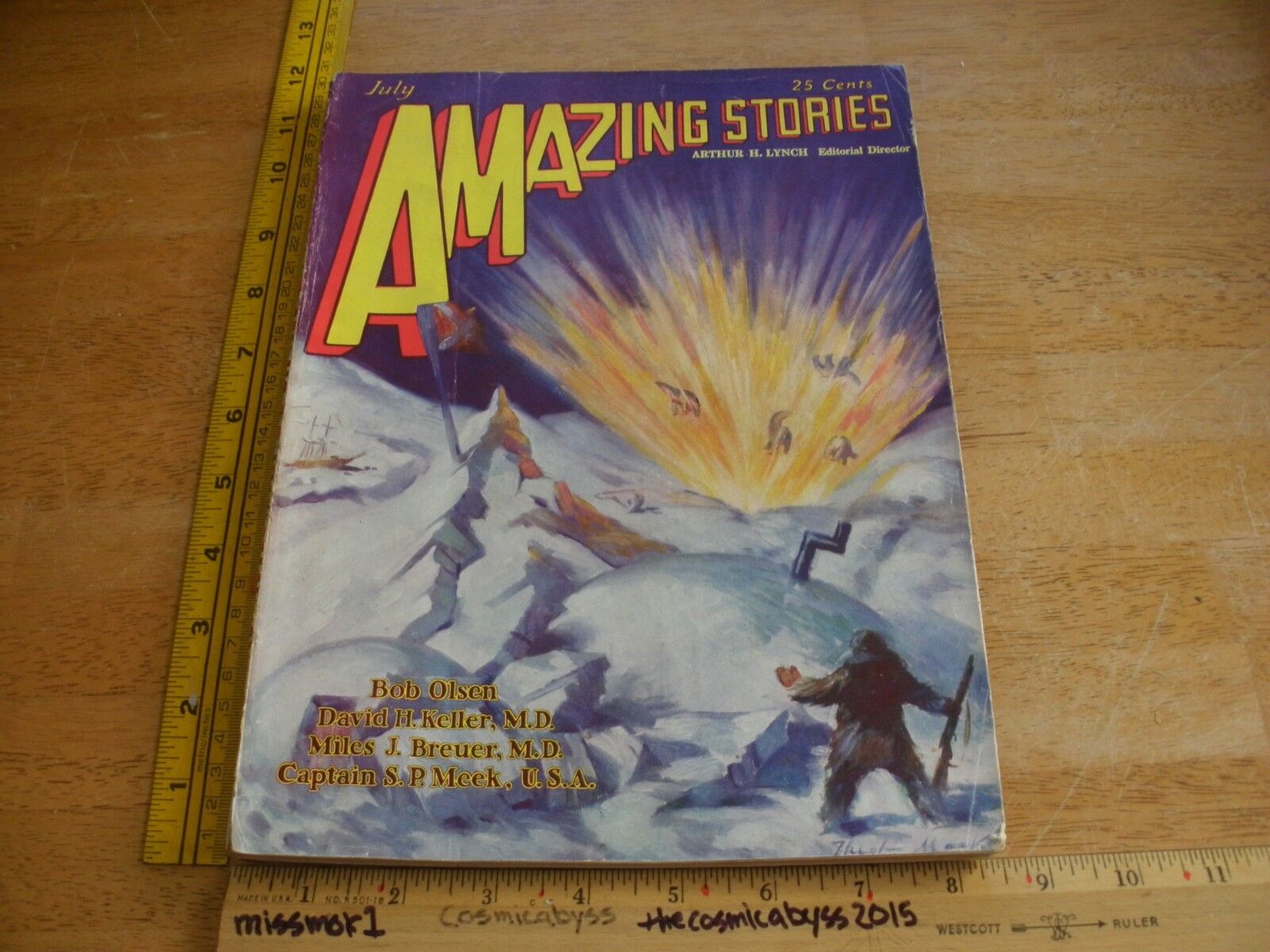 Amazing Stories July 1929 pulp magazine VINTAGE Jules Verne David H Keller