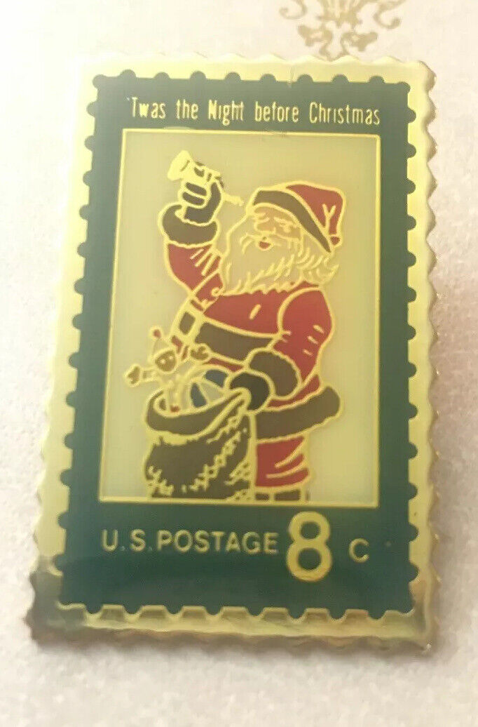 USPS US Postal Service Christmas Santa Clause Claus  Postage Stamp Pin 1”x .75”