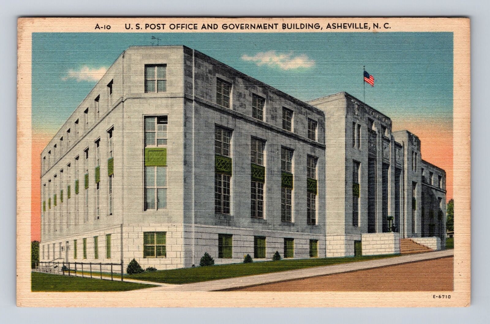 Asheville NC-North Carolina, Post Office, Government Building, Vintage Postcard