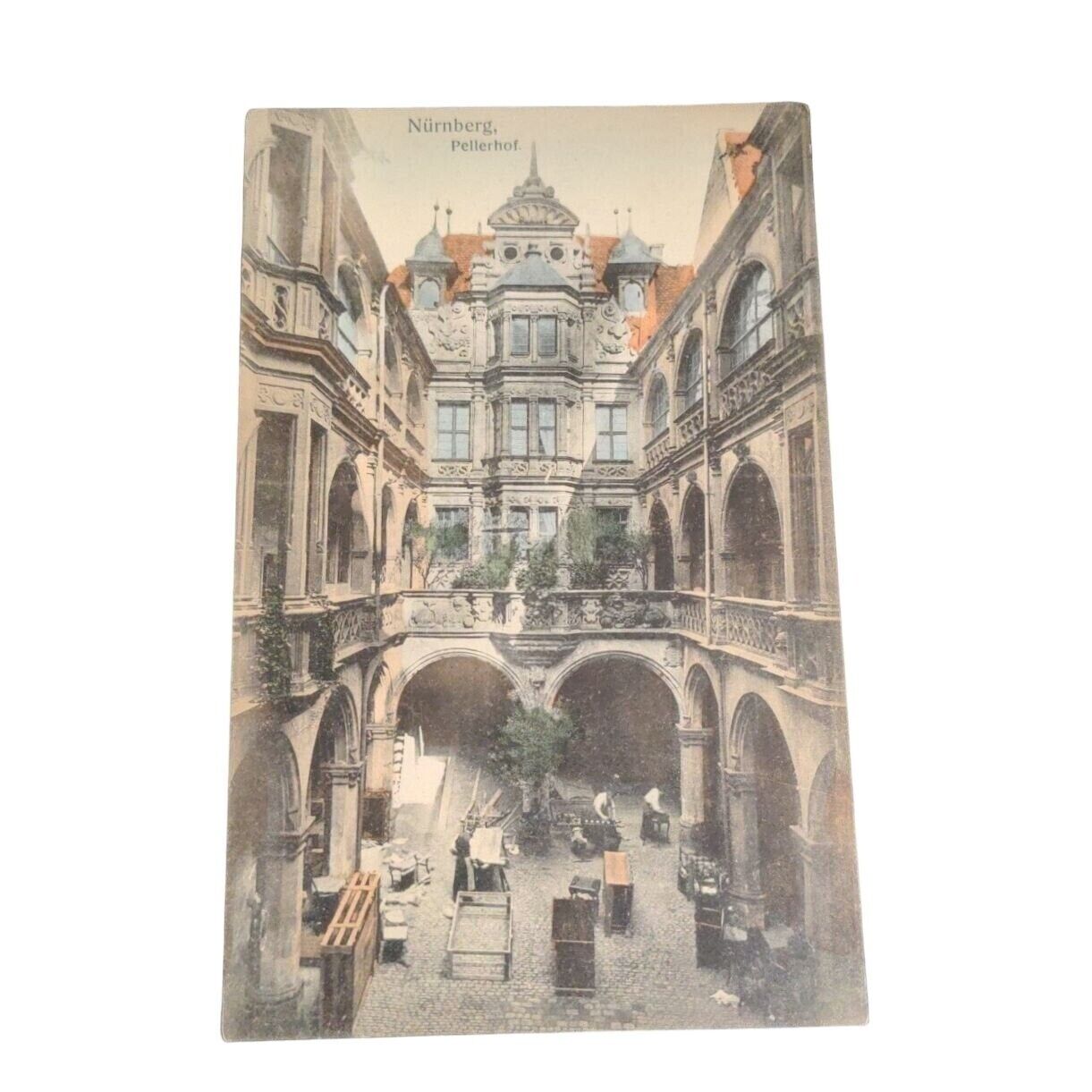 Postcard Nuremberg Germany Pellerhaus Courtyard Vintage 1909 Unposted