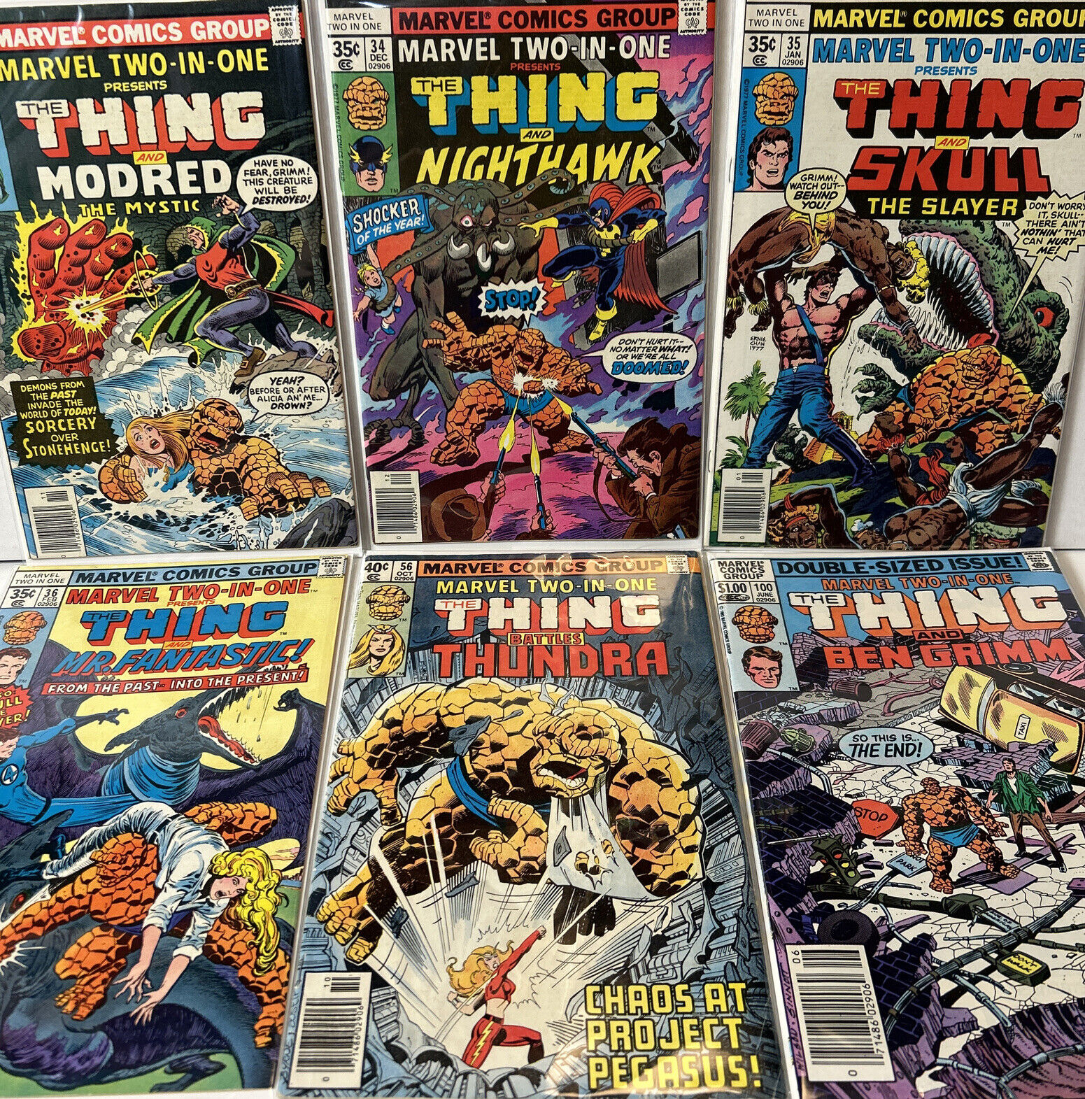 Bronze Age Marvel Two-In-One Lot #33 34 35 36 56 100