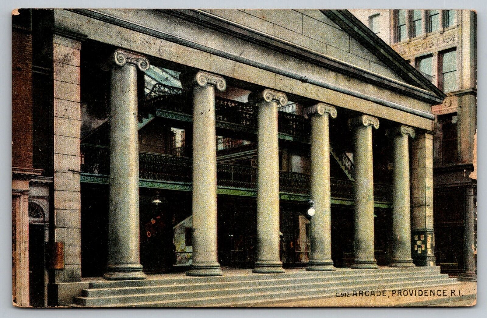 Providence Rhode Island Arcade PostCard Posted 1912