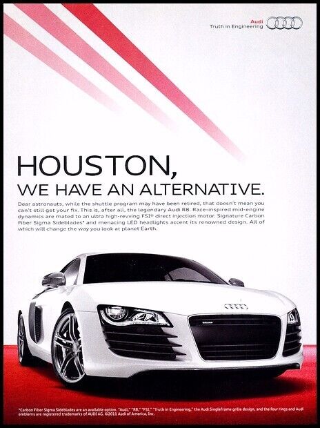 2012 Audi R8 - houston - Original Advertisement Car Print Ad D85