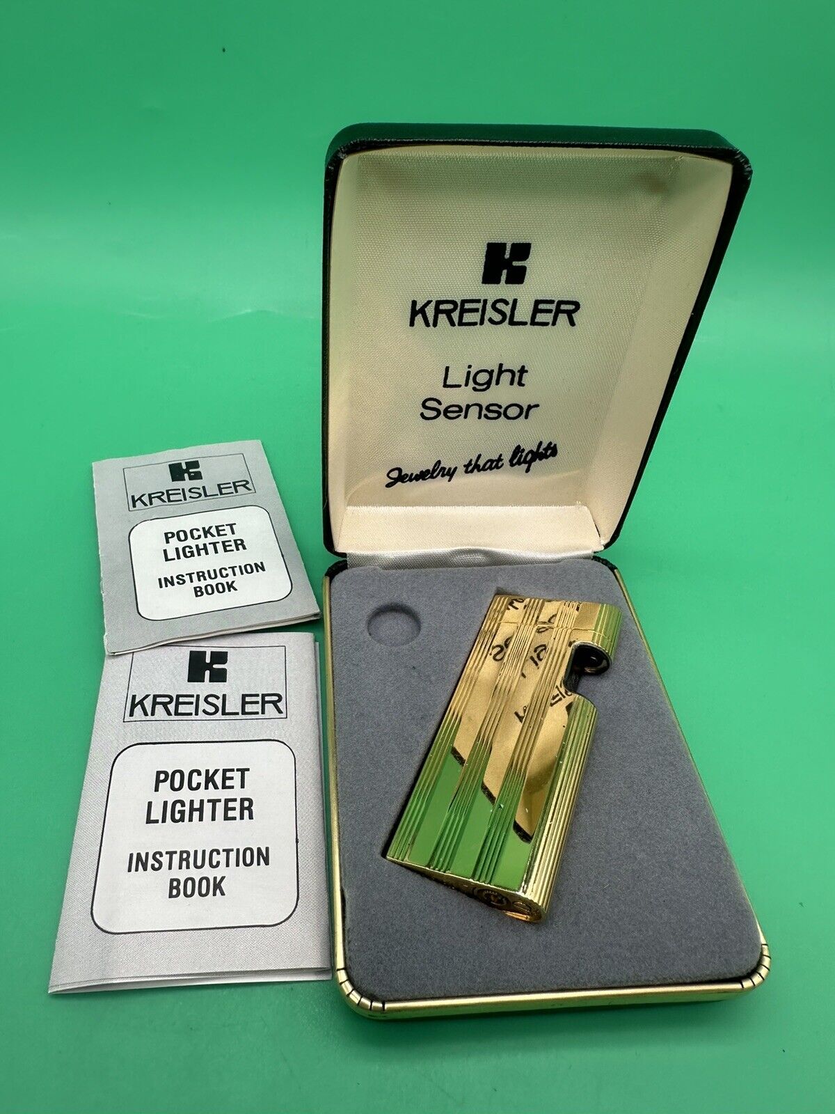 Vintage Kreisler Power Sensor Lighter Gold Tone With Case
