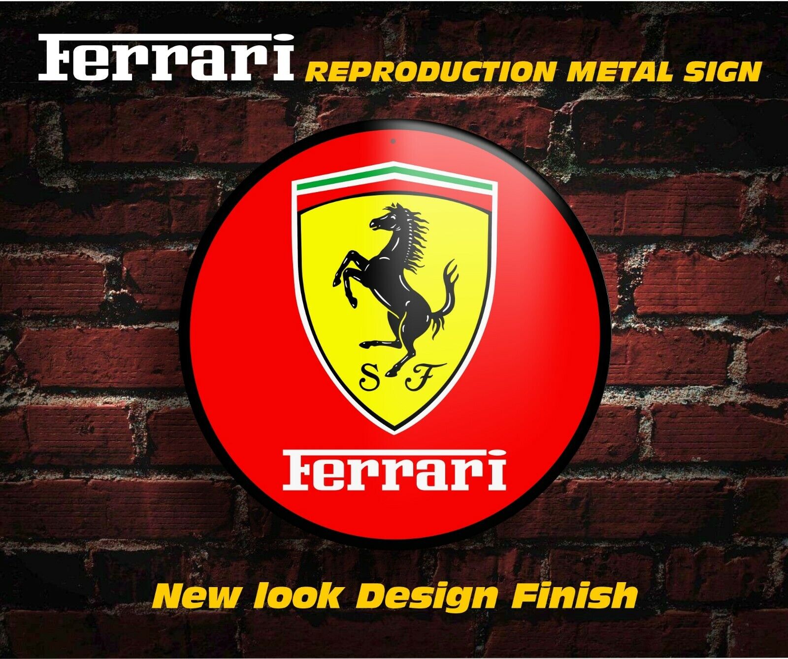 Ferrari Reproduction Metal Garage Wall Sign - MADE IN USA