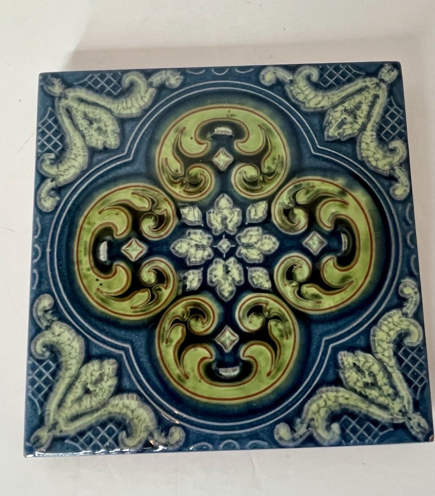 Vintage Campanella Made In Italy  Tile Blue/Green