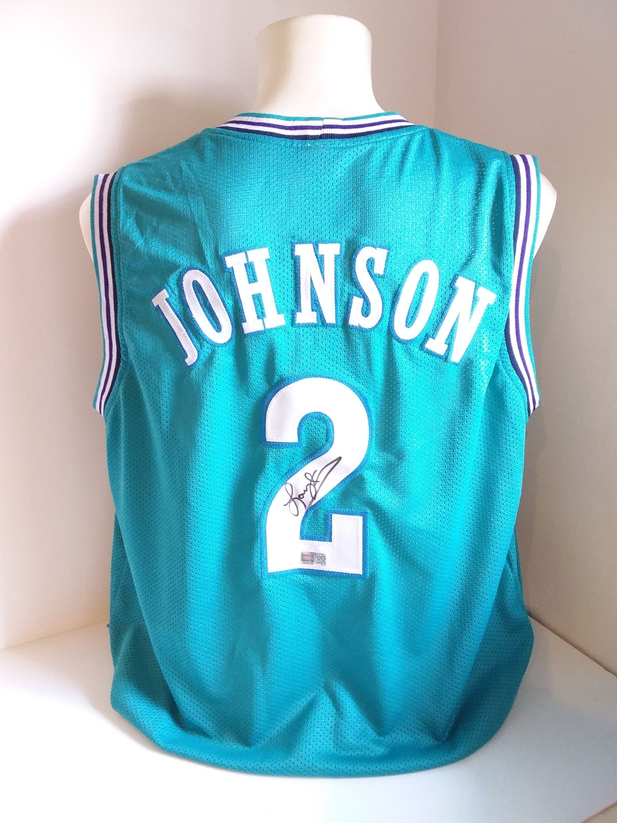 Basketball Jersey Larry Johnson Signed NBA New Charlotte USA COA XL