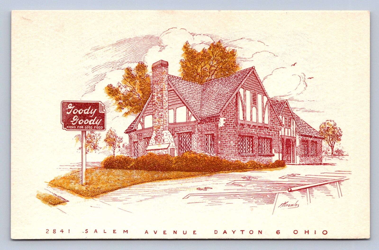 JH6/ Dayton Ohio Postcard c1940s Salem Avenue Goody Goody Restaurant 98