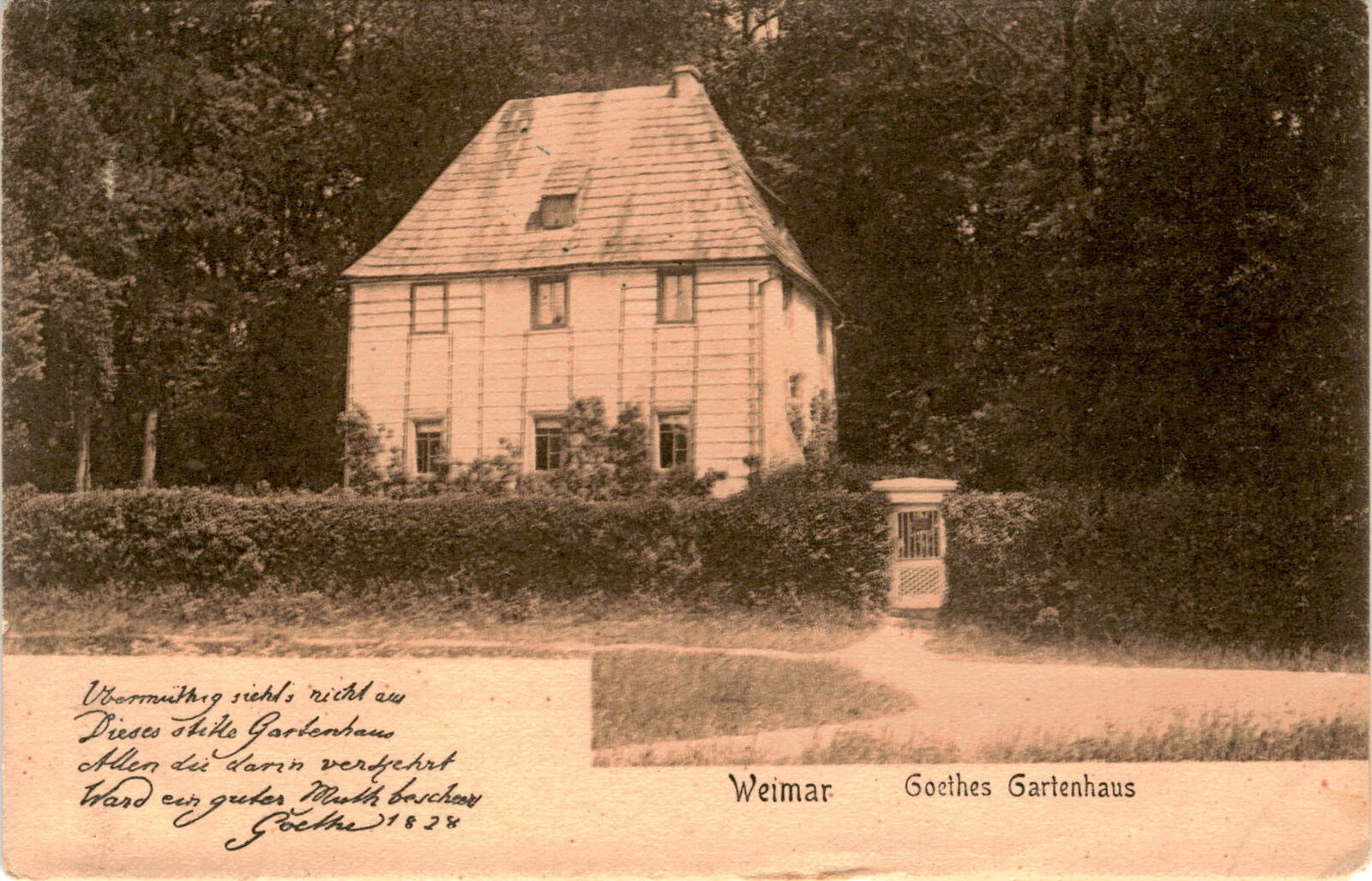 Goethe, Weimar, Goethes Gartenhaus, Erbprinz, Berlin, München Postcard