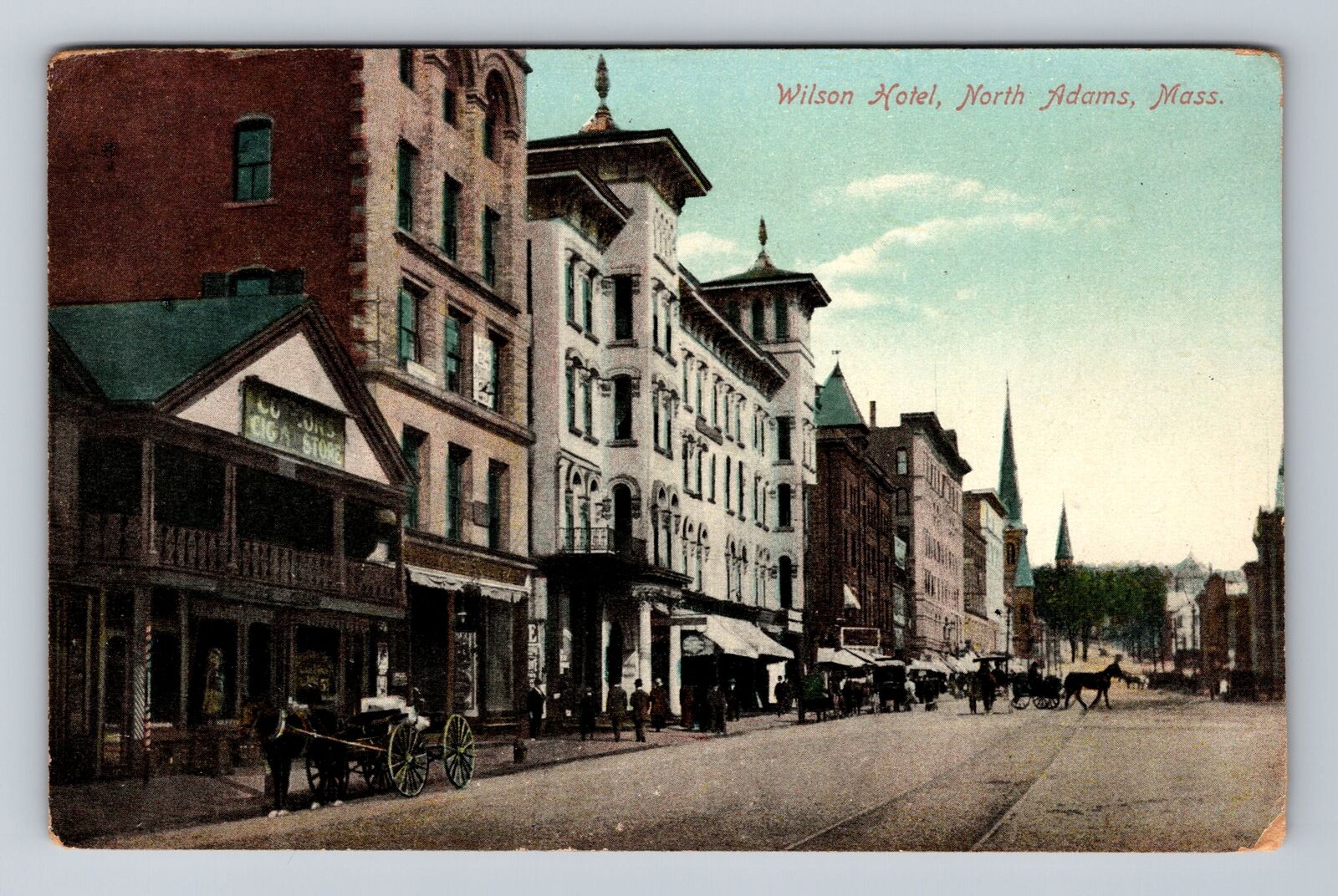 North Adams MA-Massachusetts Wilson Hotel Advertising, Antique, Vintage Postcard