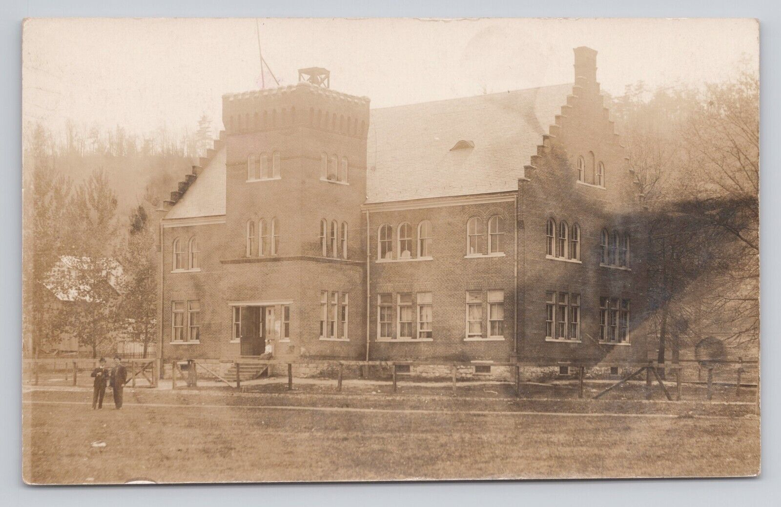 Postcard RPPC Rockhill Furnace Public School Building Pennsylvania c1918