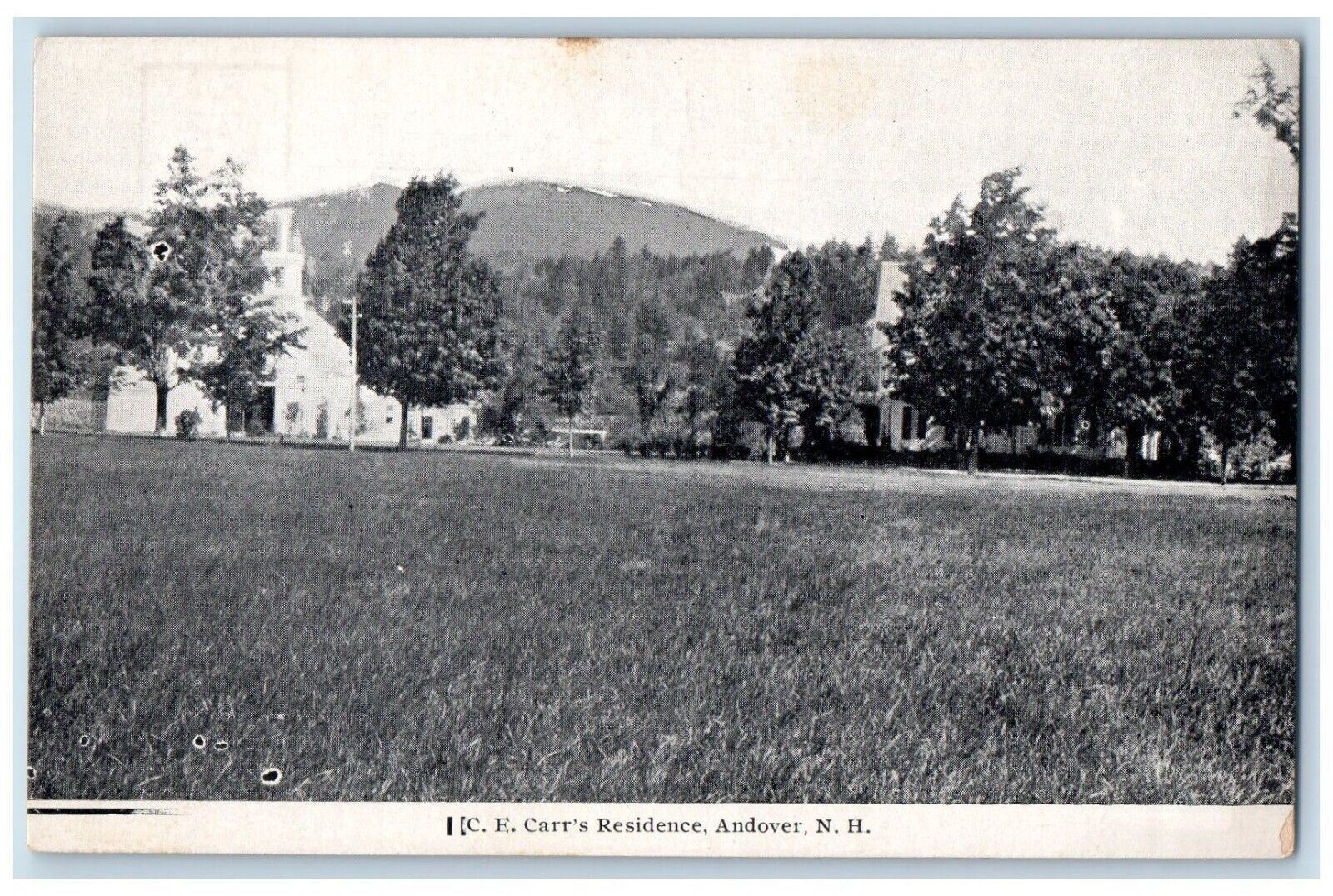 c1940\'s Scene of Trees, Entrance to C.E Carr\'s Residence Andover NH Postcard