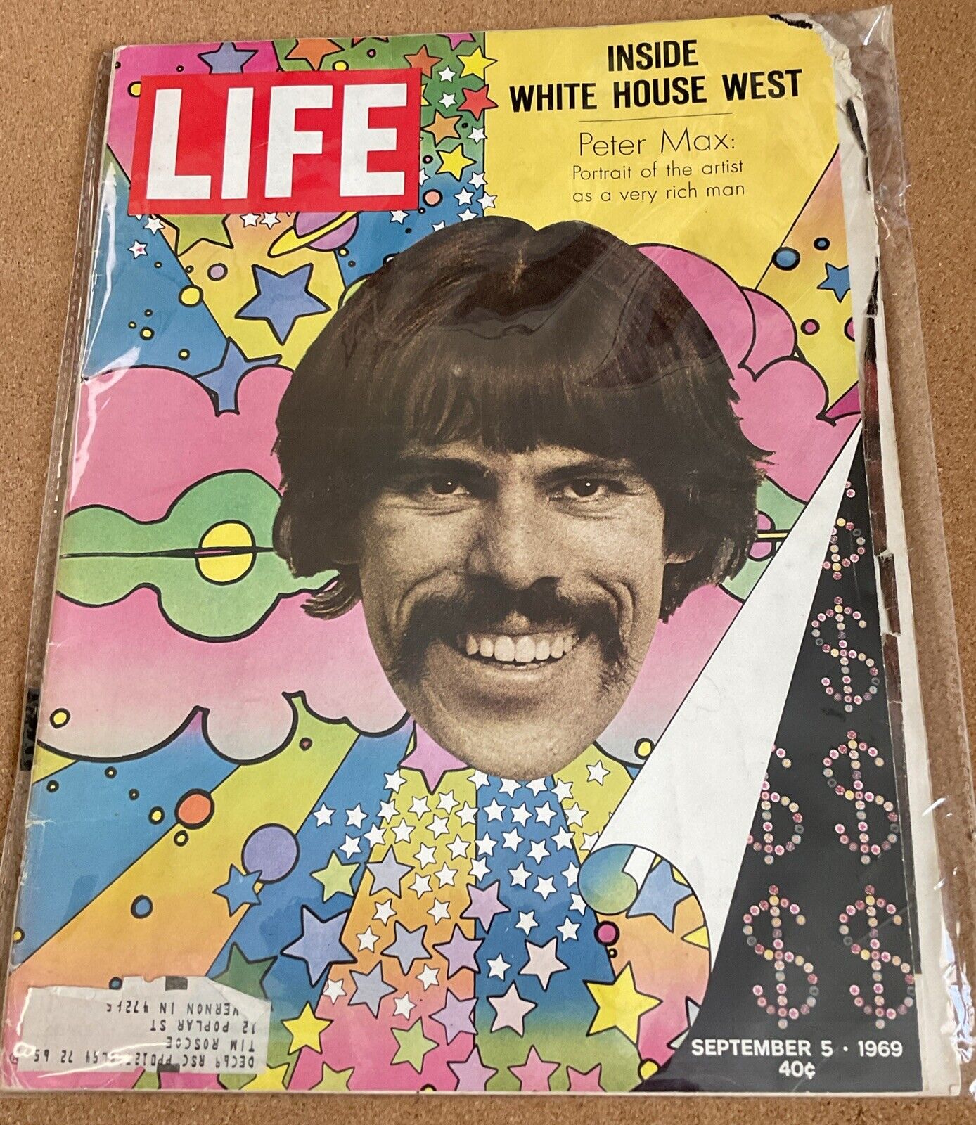 Life Magazine Cover Only Original Rare Vtg 1960s Peter Max Art Psychedelic Pop