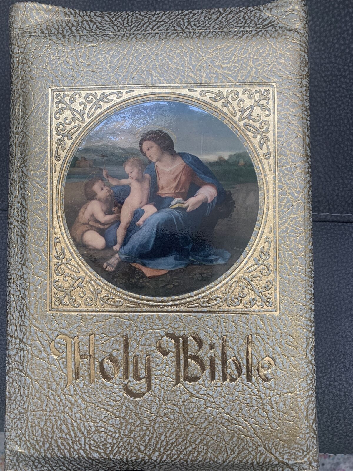 1953 Holy Bible Marian Edition In Box.  Beautiful Condition W/writing.