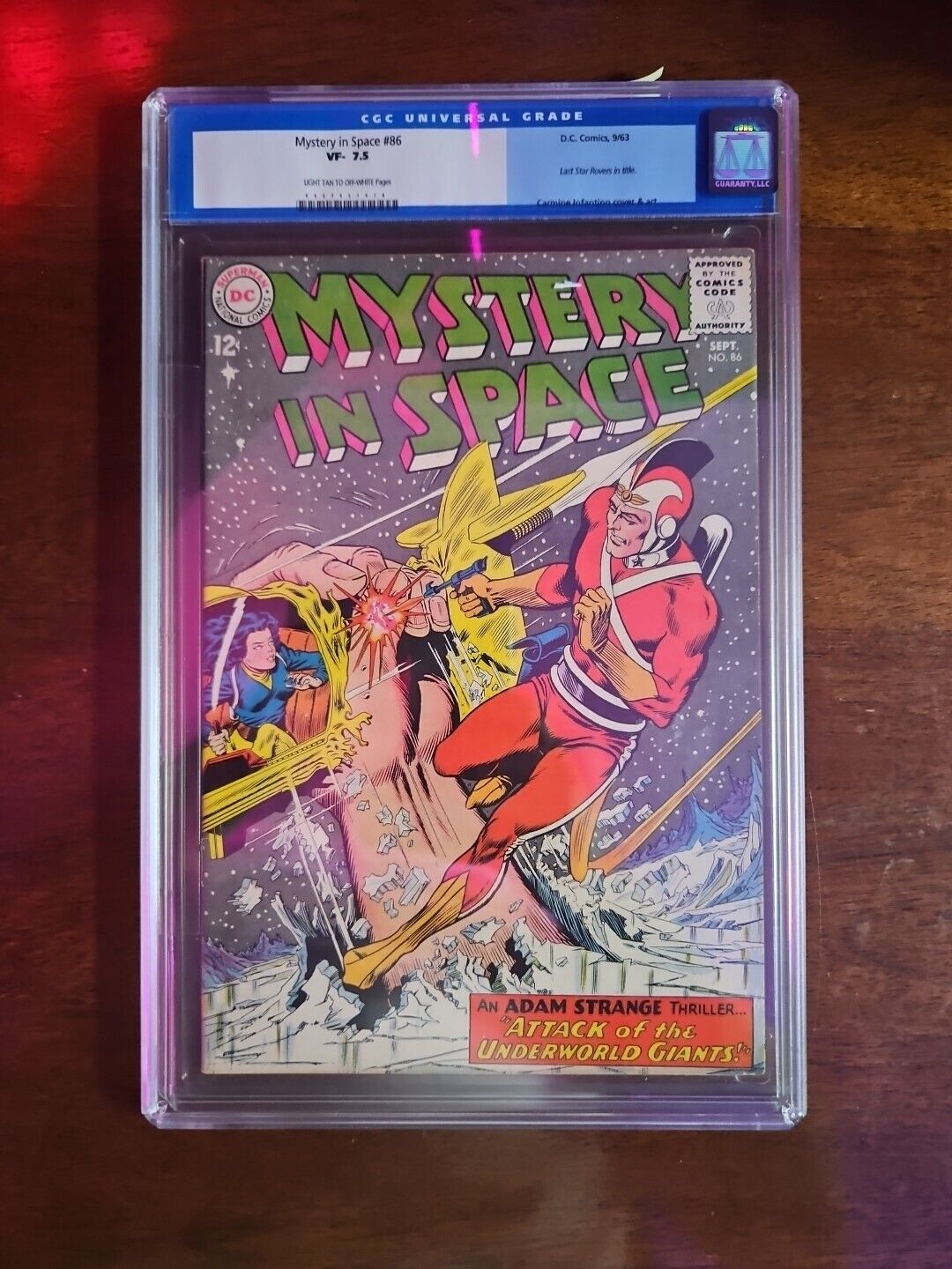 MYSTERY IN SPACE 86 Infantino cover, Adam Strange OLDER CGC 7.5 LABEL DC 1963