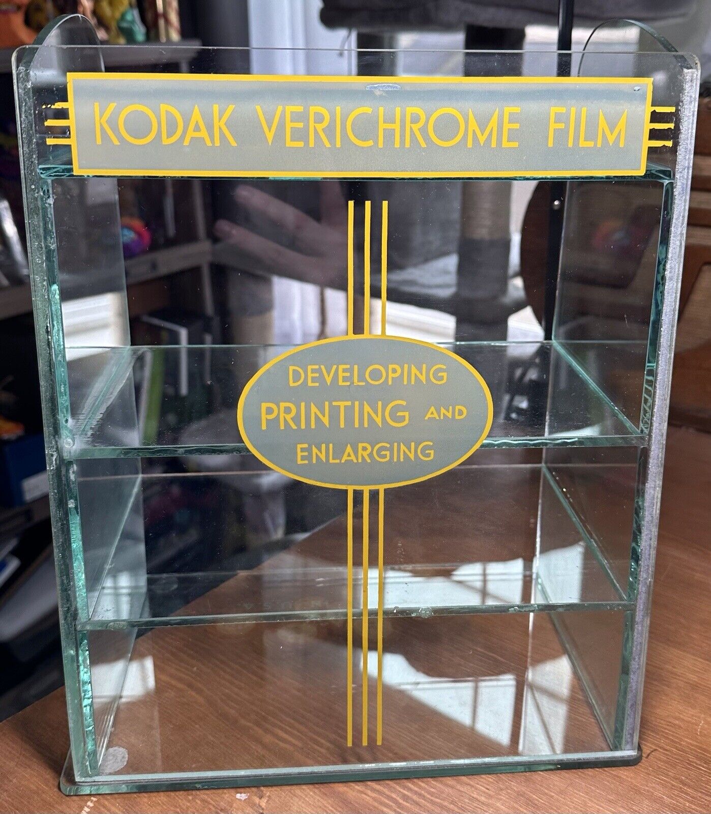 Vintage 1930s KODAK VERICHROME FILM Dealer Countertop Glass Display Case Self