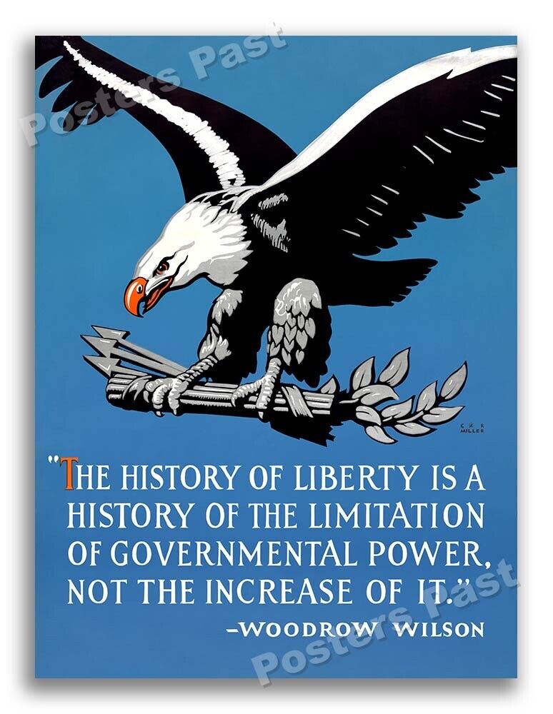 1940s “The History of Liberty” WWII Historic Quote War Poster - 18x24