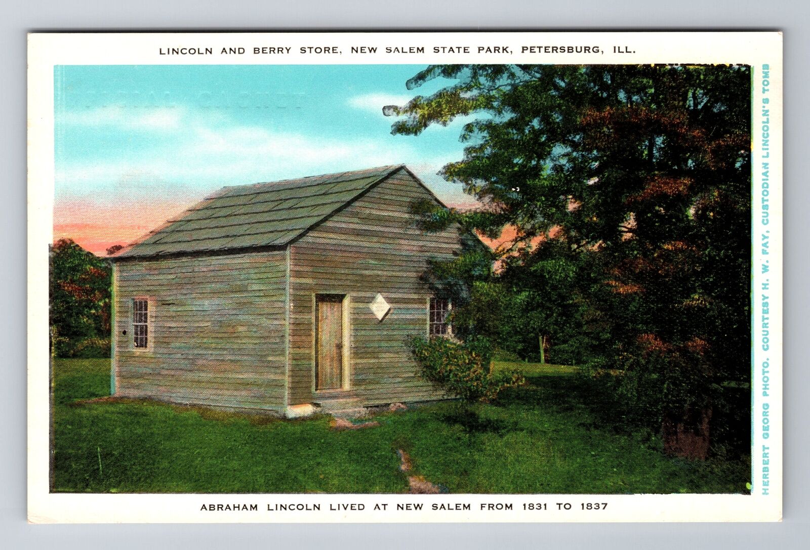 Petersburg IL- Illinois, Lincoln And Berry Store, Antique, Vintage Postcard