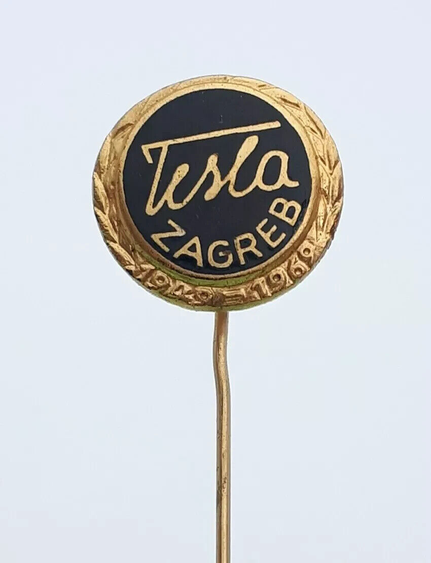 TESLA Zagreb - Nikola Tesla electronic company Croatia vintage pin badge, lapel