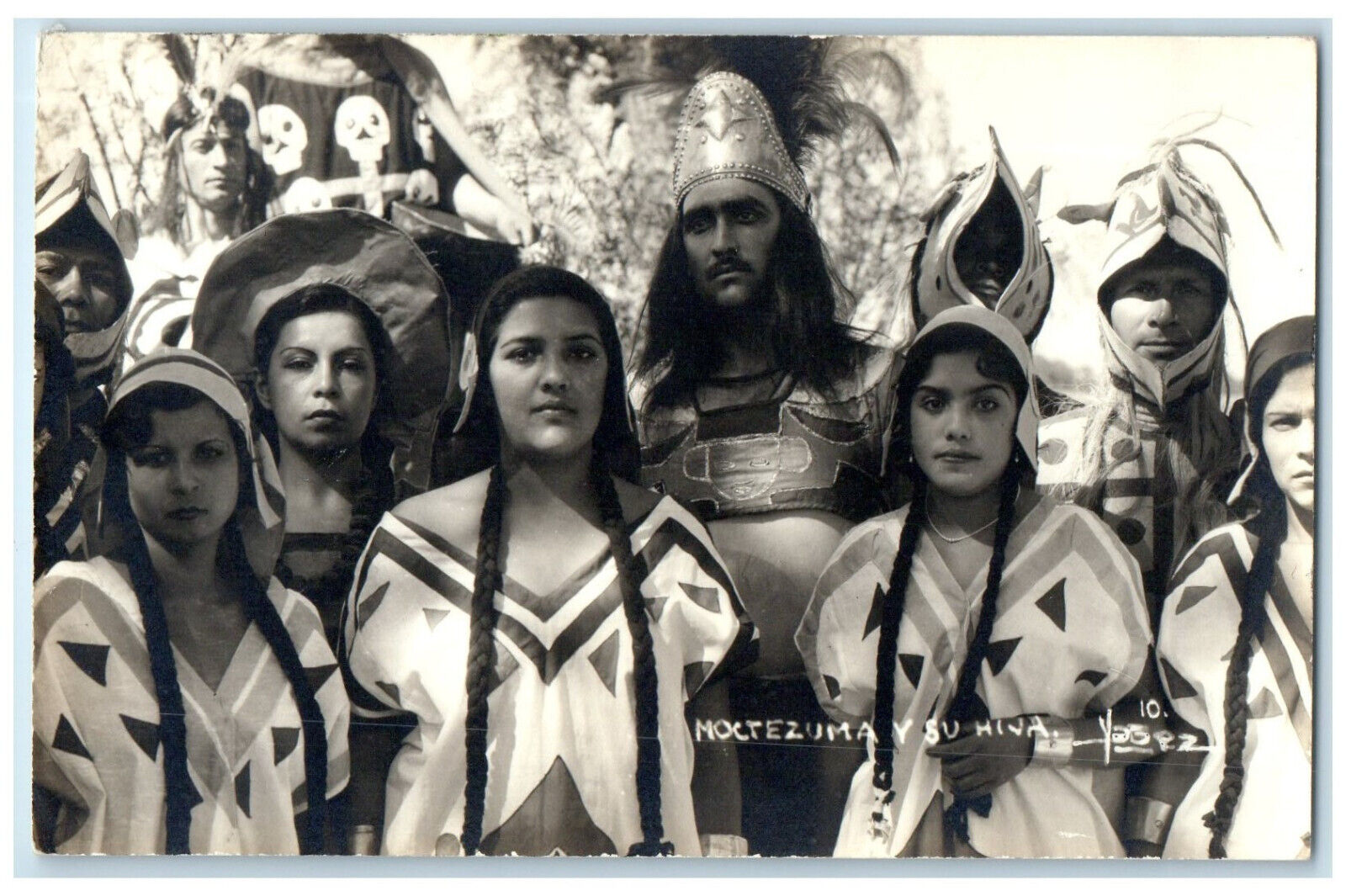 c1940's Temple Festival Traditional Dress Moctezuma Mexico RPPC Photo Postcard