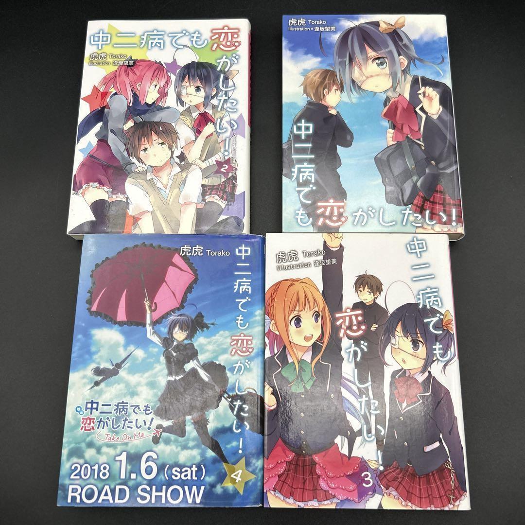 Love, Chunibyo & Other Delusions Vol.1-4 Complete Set Japanese Light Novel used