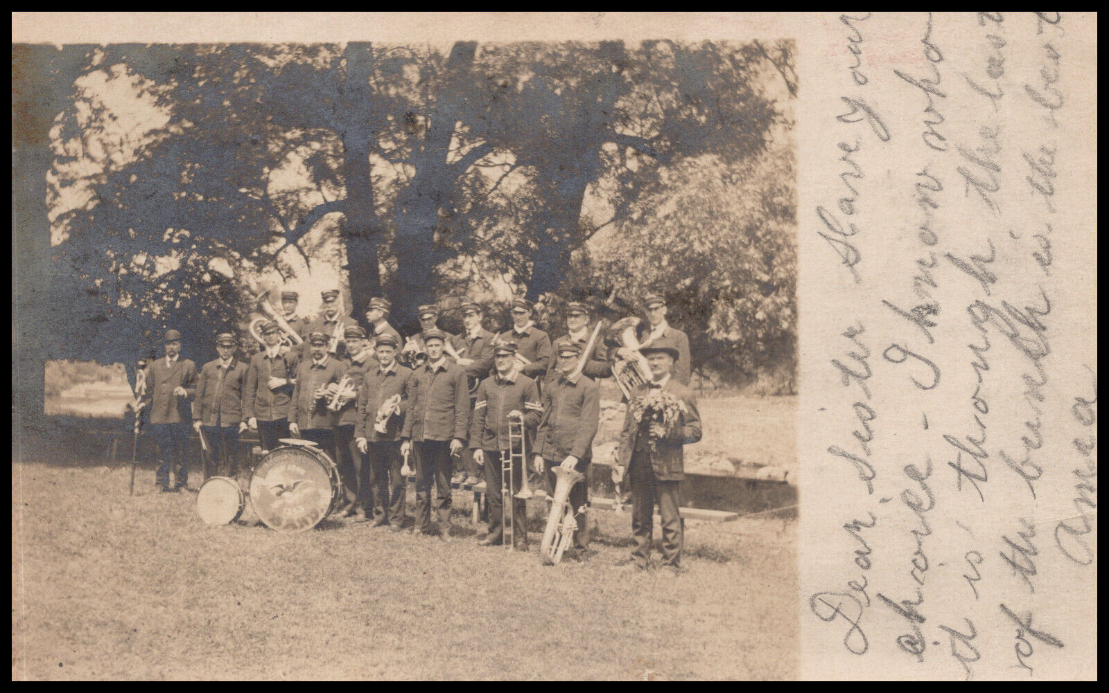 Lancaster, New York, Lancaster Aerie Marching Band, Real Photo Postcard RPPC