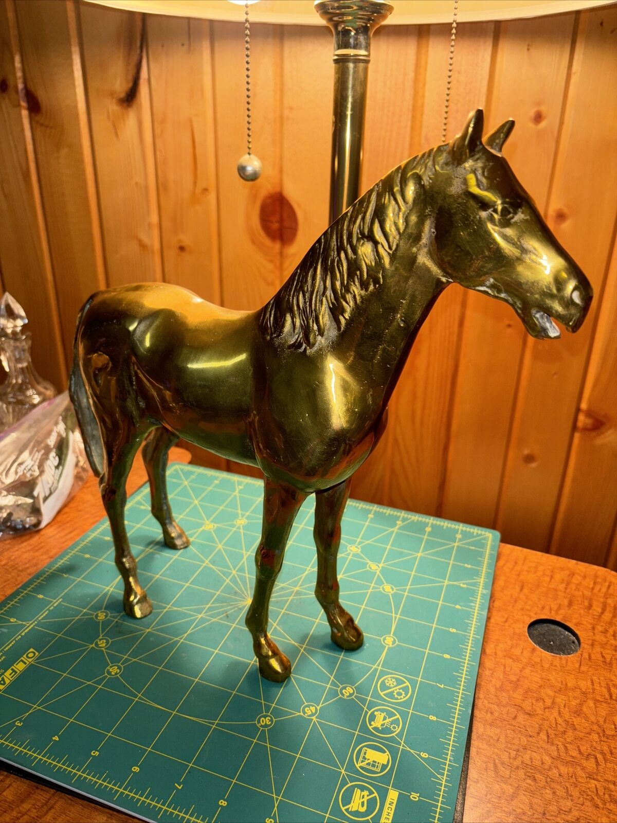 Vintage Heavy (7+ lb) Brass Standing Horse 12” Tall & 14” Long, Made In Taiwan