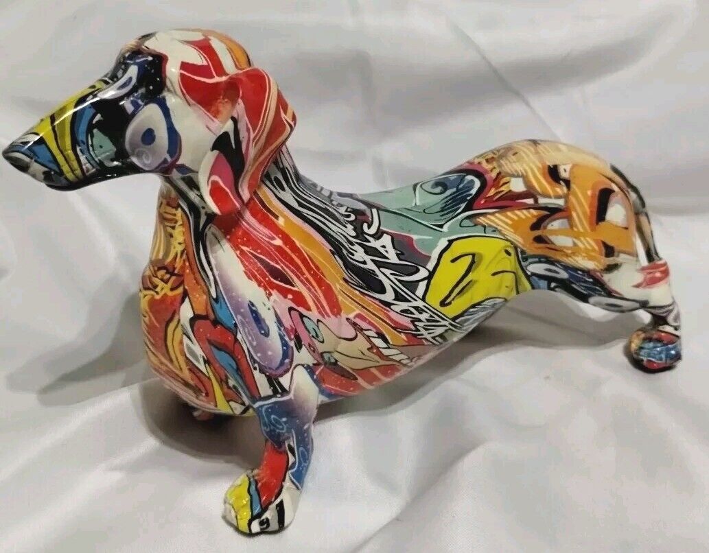 Creative Painted Colorful Graffiti  Dachshund Dog