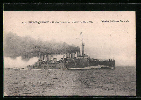 CPA Warship Edgar-Quinet, Cruiser-Leather Race, French Navy 