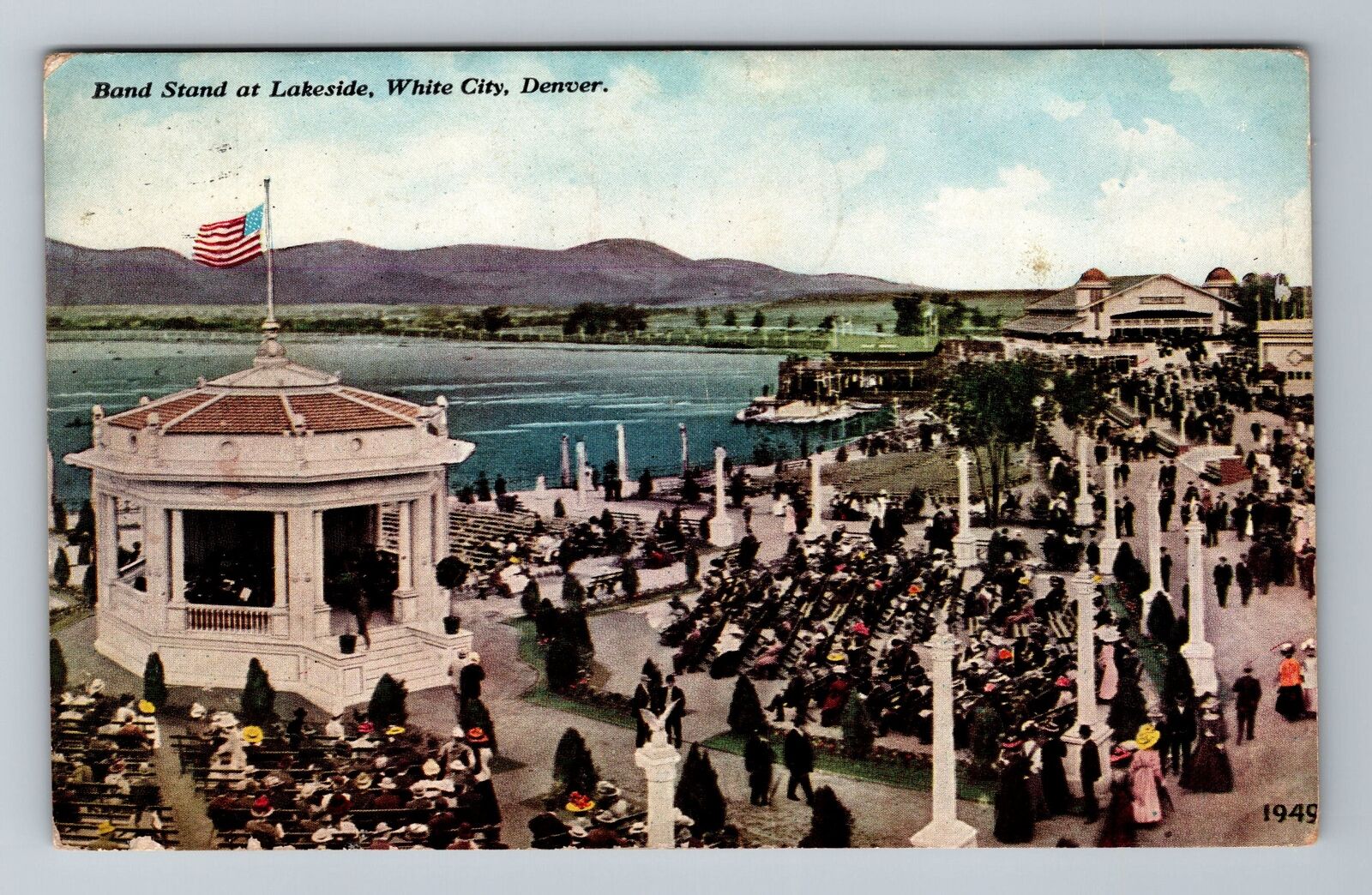 White City CO-Colorado, Band Stand At Lakeside, Scenic, c1911 Vintage Postcard
