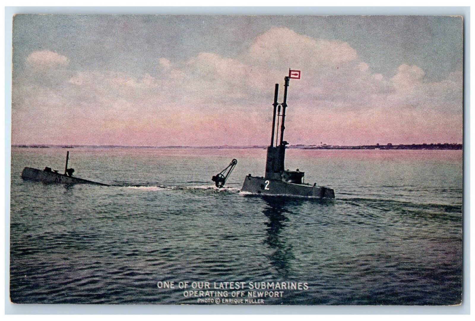 c1910's Latest Submarines Operating Off Newport Scene Allen Nebraska NE Postcard
